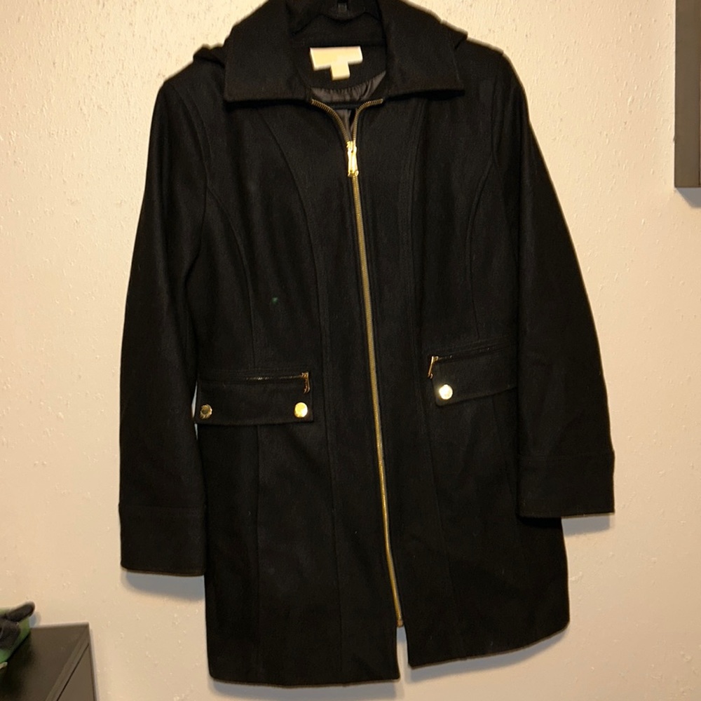 Micheal Kors Black Wool Coat